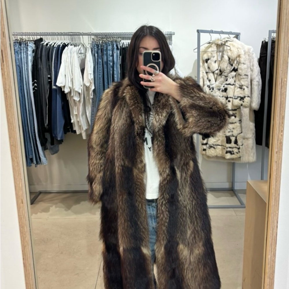 Long Brown Real Fur Coat (sold)